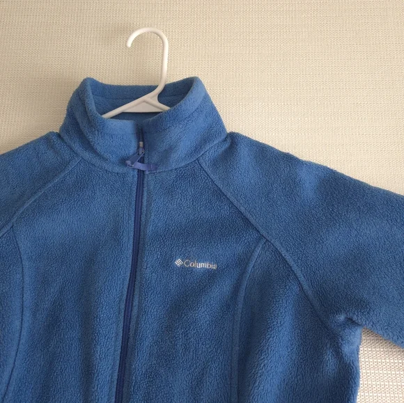 Columbia Fleece Jacket Women's Large Blue Full Zip Sweater Mock Neck - Picture 6 of 8